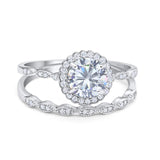Two Piece Art Deco Halo Ring