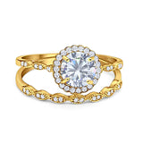 Two Piece Art Deco Halo Ring