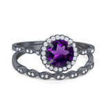 Two Piece Art Deco Halo Ring