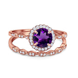 Two Piece Art Deco Halo Ring