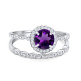 Two Piece Art Deco Halo Ring