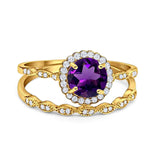 Two Piece Art Deco Halo Ring