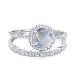 Two Piece Art Deco Halo Ring