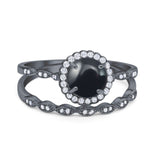 Two Piece Art Deco Halo Ring