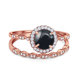 Two Piece Art Deco Halo Ring