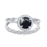 Two Piece Art Deco Halo Ring