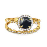 Two Piece Art Deco Halo Ring