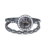 Two Piece Art Deco Halo Ring