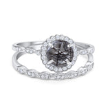 Two Piece Art Deco Halo Ring