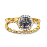 Two Piece Art Deco Halo Ring