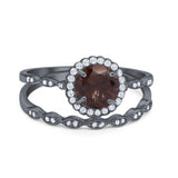 Two Piece Art Deco Halo Ring