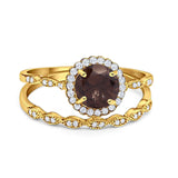 Two Piece Art Deco Halo Ring