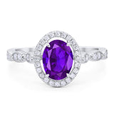 Art Deco Oval Natural Stone Halo Ring