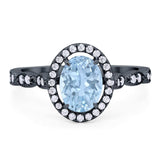 Art Deco Oval Natural Stone Halo Ring