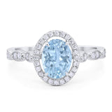 Art Deco Oval Natural Stone Halo Ring