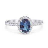 Art Deco Oval Natural Stone Wedding Ring