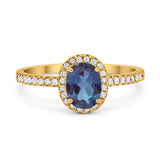 Art Deco Oval Natural Stone Wedding Ring