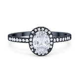 Art Deco Oval Natural Stone Wedding Ring