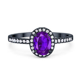 Art Deco Oval Natural Stone Wedding Ring