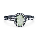 Art Deco Oval Natural Stone Wedding Ring