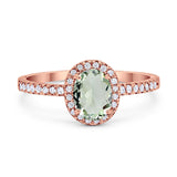 Art Deco Oval Natural Stone Wedding Ring