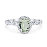 Art Deco Oval Natural Stone Wedding Ring