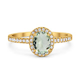 Art Deco Oval Natural Stone Wedding Ring