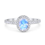 Art Deco Oval Natural Stone Wedding Ring