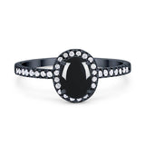 Art Deco Oval Natural Stone Wedding Ring