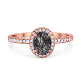 Art Deco Oval Natural Stone Wedding Ring