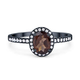 Art Deco Oval Natural Stone Wedding Ring