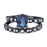 Two Piece Oval Natural Stone Ring