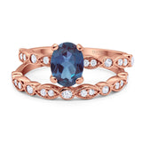 Two Piece Oval Natural Stone Ring