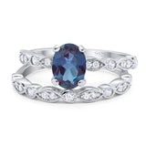 Two Piece Oval Natural Stone Ring