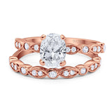 Two Piece Oval Natural Stone Ring