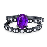 Two Piece Oval Natural Stone Ring
