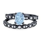 Two Piece Oval Natural Stone Ring