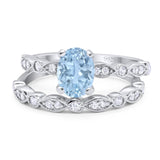 Two Piece Oval Natural Stone Ring
