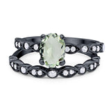 Two Piece Oval Natural Stone Ring
