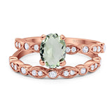 Two Piece Oval Natural Stone Ring