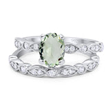 Two Piece Oval Natural Stone Ring