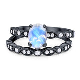 Two Piece Oval Natural Stone Ring