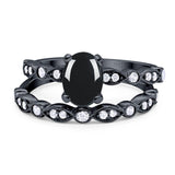 Two Piece Oval Natural Stone Ring