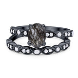 Two Piece Oval Natural Stone Ring