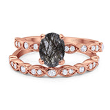 Two Piece Oval Natural Stone Ring
