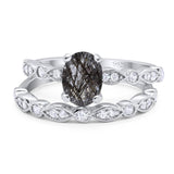 Two Piece Oval Natural Stone Ring