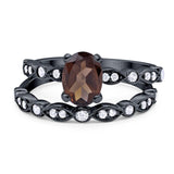 Two Piece Oval Natural Stone Ring