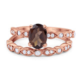 Two Piece Oval Natural Stone Ring