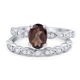Two Piece Oval Natural Stone Ring