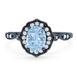 Art Deco Oval Natural Stone Flower Ring